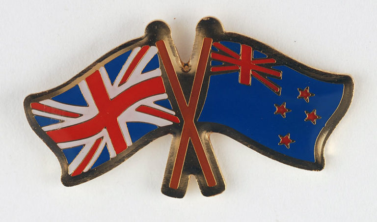 Union Jack and NZ Flag Pin