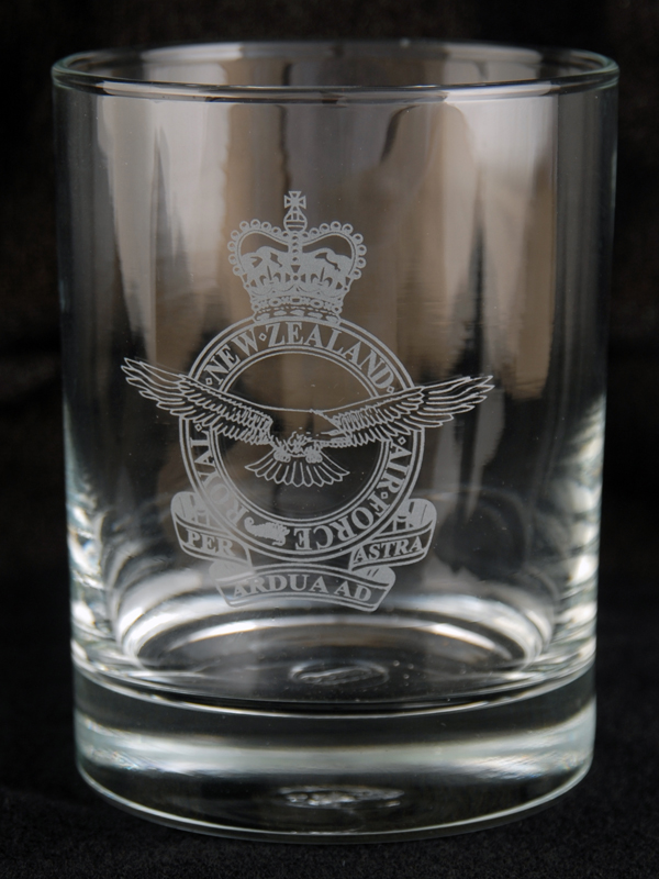 RNZAF Crest Glass Tumbler - Air Force Museum of New Zealand