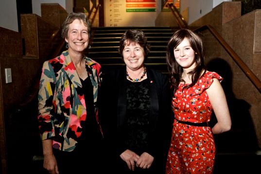 Museums Aotearoa Chair, Thérèse Angelo, with Executive Director Phillipa Tocker (left) and Membership Services Manager, Sophie de Lautour Kelly, 2012. Image: Museums Aotearoa.