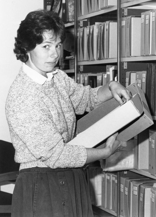 Thérèse in her role as Research Officer, 1987.