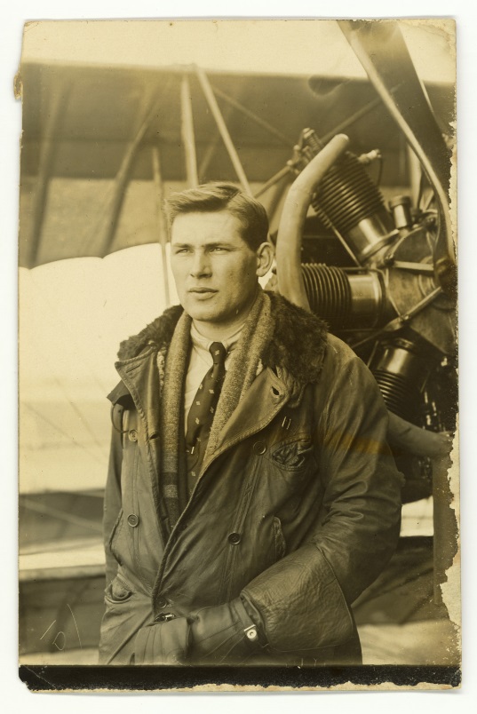 Ross Brodie on his graduation as a pilot at the Canterbury Aviation Company, Sockburn, 1917. From the collection of the Air Force Museum of New Zealand. 