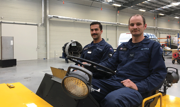 Punishing facial hair, on display at the Air Force Museum. As worn uncompromisingly by Officer Cadet Jamieson Taylor (left) and Corporal Tim de Roo (right).