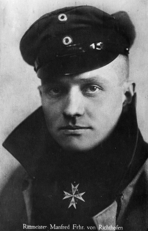 Manfred von Richthofen was the top-scoring fighter ace of World War One, claiming 80 victories. He was killed in action on 21 April 1918. Image from the KL Caldwell personal album collection. 