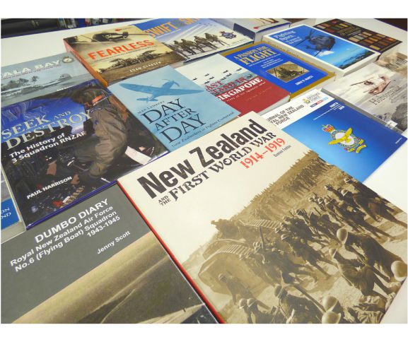 A few examples of books which featuring the Museum's archival content and imagery. Image: Air Force Museum of New Zealand. 