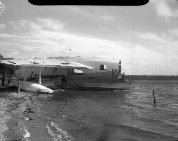 No. 5 Squadron Sunderland NZ4111 being salvaged for parts on the shore of Te Whanga Lagoon on the Chatham Islands.
NB. This negative deteriorating resulting in a loss of quality.