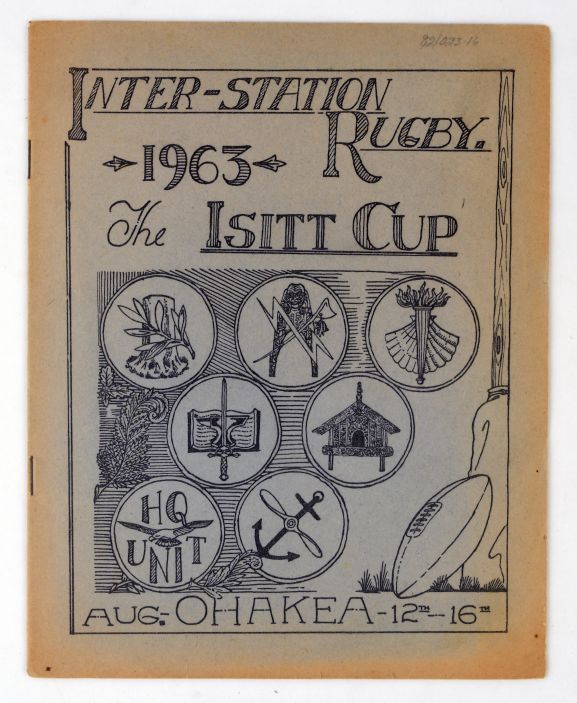 Archive document. Programme for the Isitt Cup rugby competition, held at RNZAF Ohakea in August 1963.