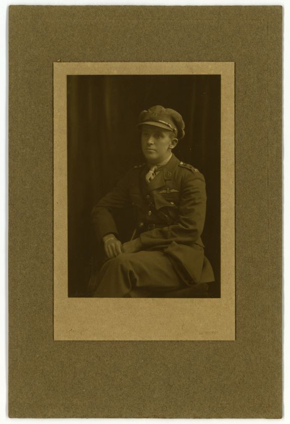Studio portrait of Captain Harry Leese RFC/RAF, c 1918. 