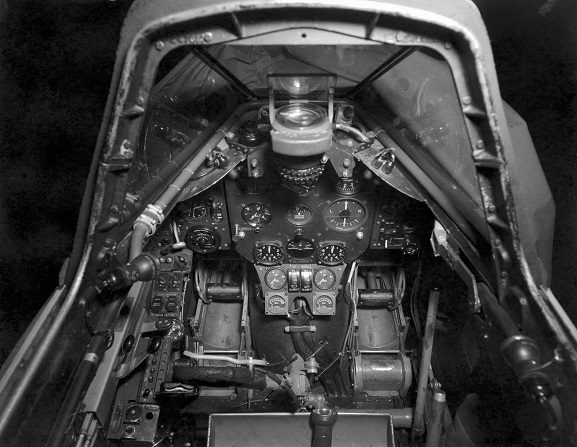 Cockpit of Meteor NZ6001 at RNZAF Station Ohakea, July 1946. Image ref OhG408_46, RNZAF Official.