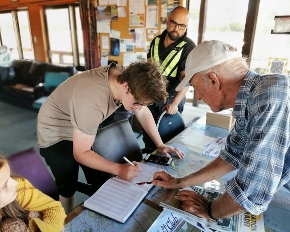 Man signing paper