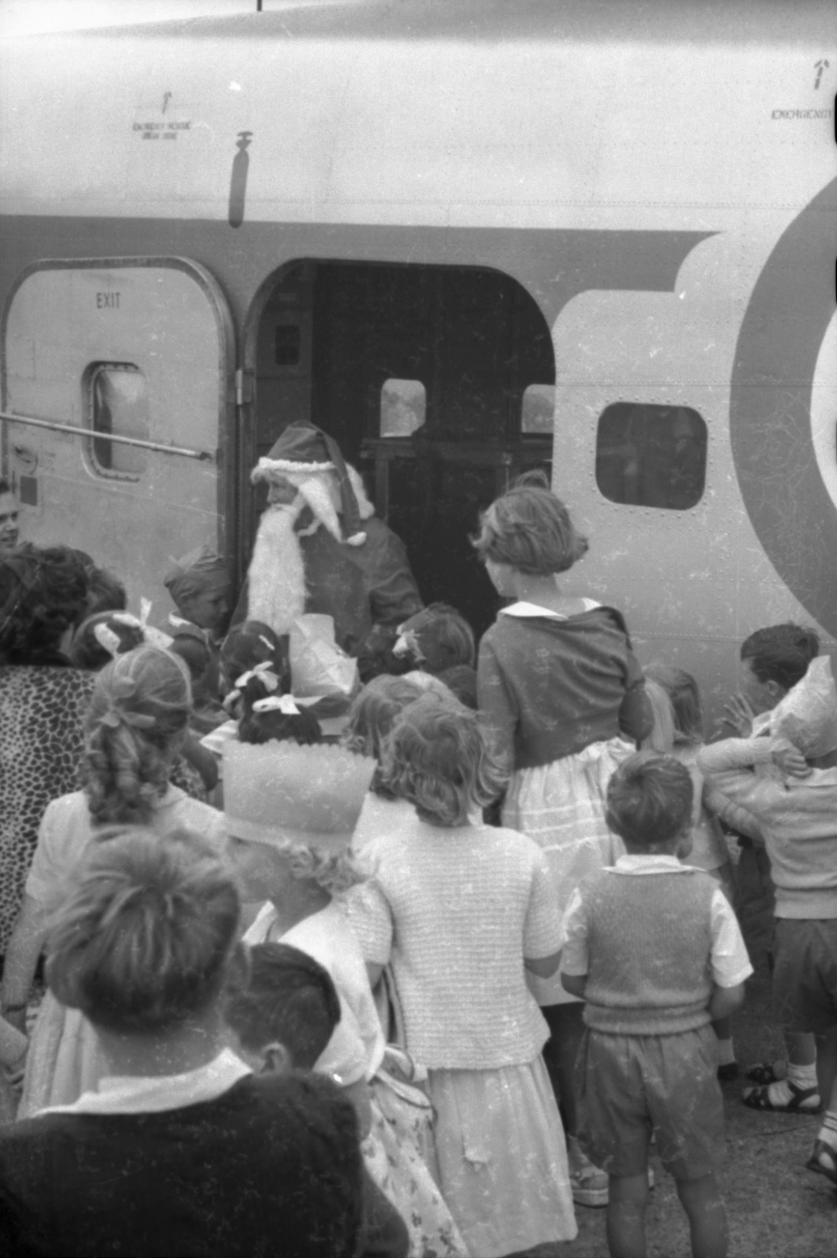 The RNZAF at Christmas - Santa arrives aboard a Bristol Freighter in 1957.